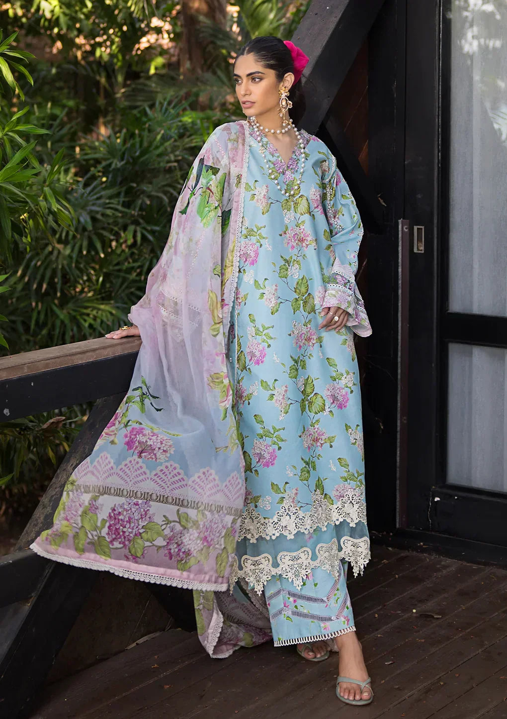 Elaf Premium | Signature Embroidered Lawn 24 | ESL-05A STARLIT HARMONY - Ladies Clothes - Maria Faisal