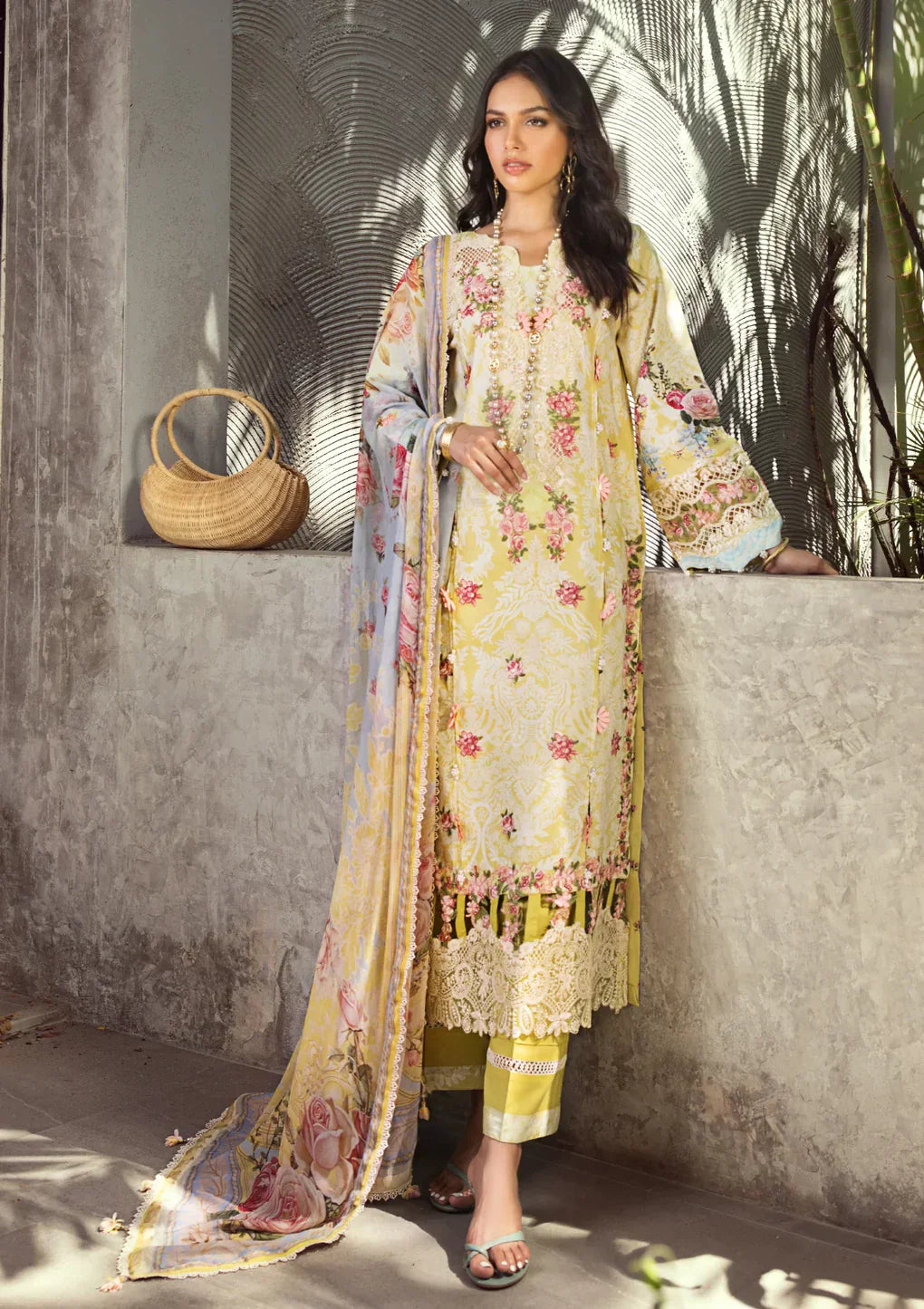 Elaf Premium | Signature Embroidered Lawn 24 | ESL-02A PIXIE DUST - Ladies Clothes - Maria Faisal