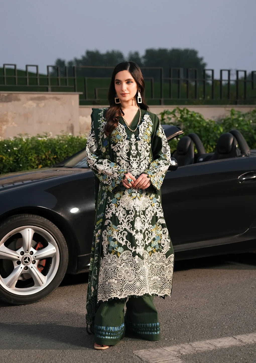 Elaf Premium | Winter Pashmina Shawl Collection | EPW-6A Endless Devotion - Designer Dress with Intricate embroidery and embellishments. Shop elegent wedding dress at Maria Faisal.