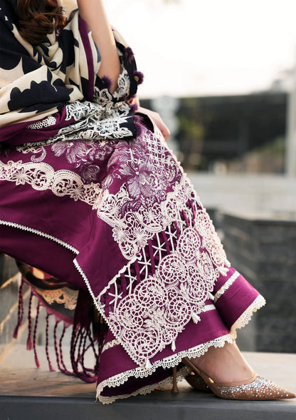Elaf Premium | Winter Pashmina Shawl Collection | EPW-1A Infinite Love - Designer Dress with Intricate embroidery and embellishments. Shop elegent wedding dress at Maria Faisal.