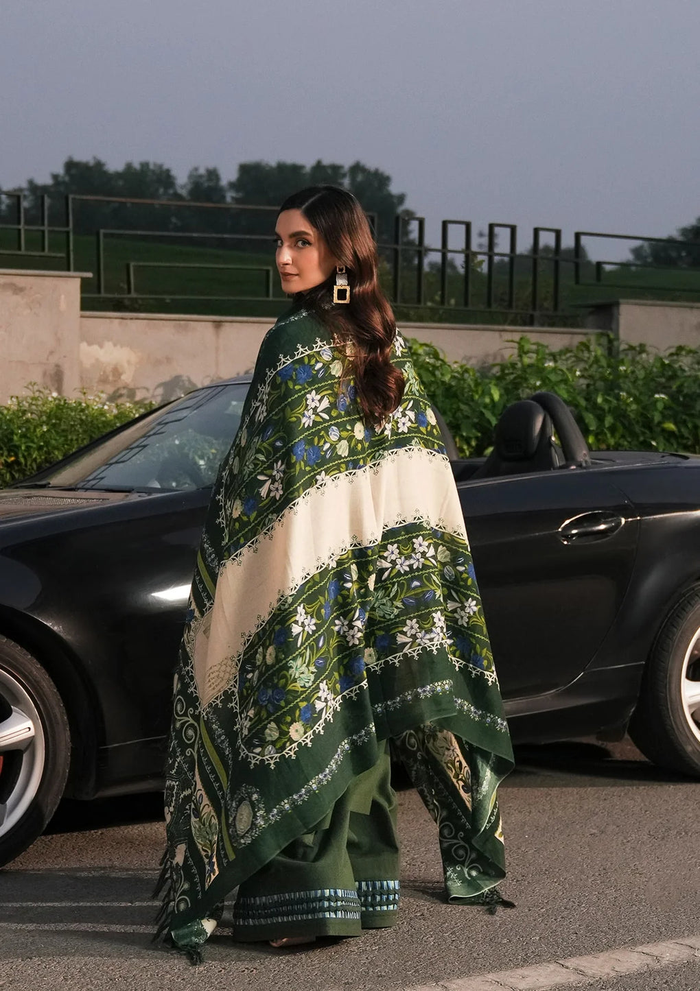 Elaf Premium | Winter Pashmina Shawl Collection | EPW-6A Endless Devotion - Designer Dress with Intricate embroidery and embellishments. Shop elegent wedding dress at Maria Faisal.