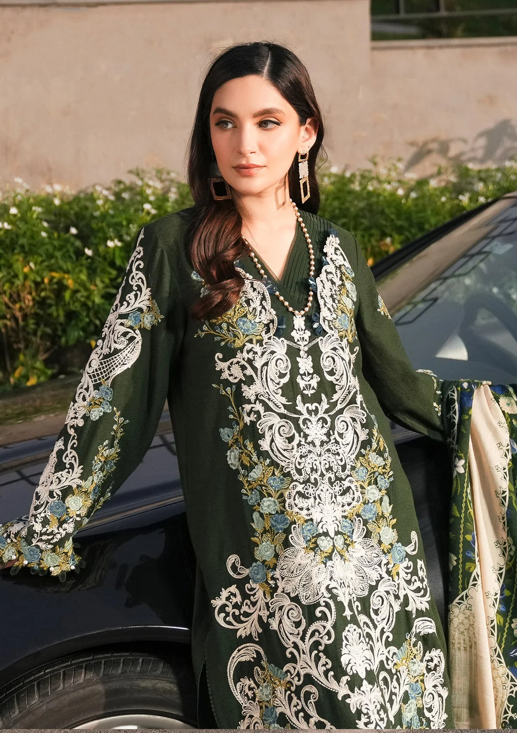 Elaf Premium | Winter Pashmina Shawl Collection | EPW-6A Endless Devotion - Designer Dress with Intricate embroidery and embellishments. Shop elegent wedding dress at Maria Faisal.
