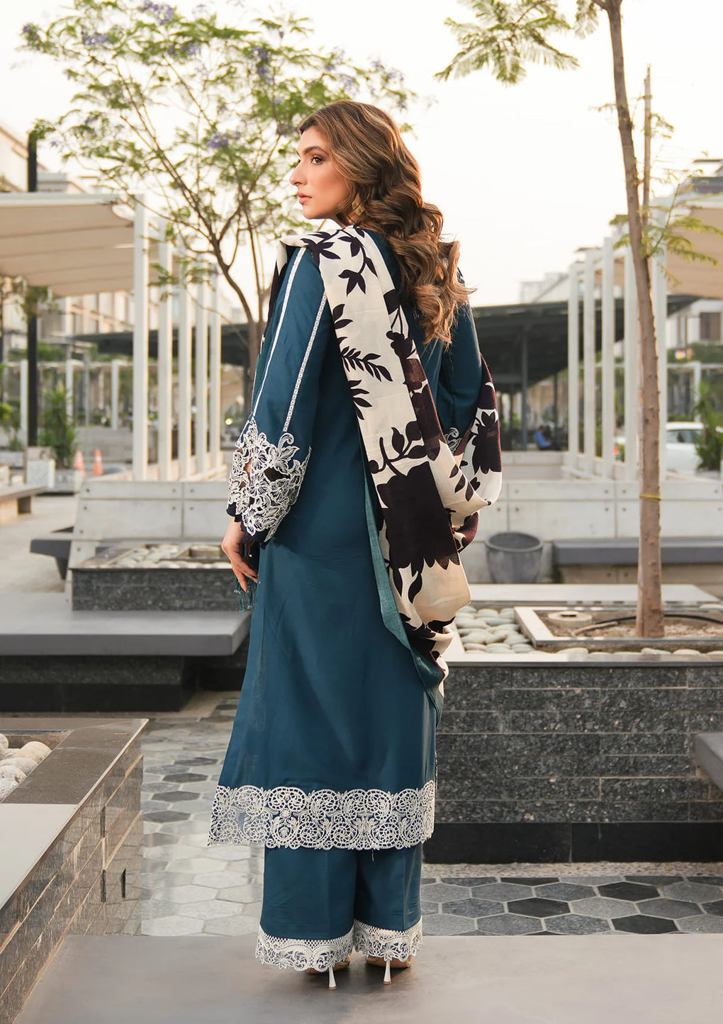 Elaf Premium | Winter Pashmina Shawl Collection | EPW-1B Heartfelt Whisper - Designer Dress with Intricate embroidery and embellishments. Shop elegent wedding dress at Maria Faisal.