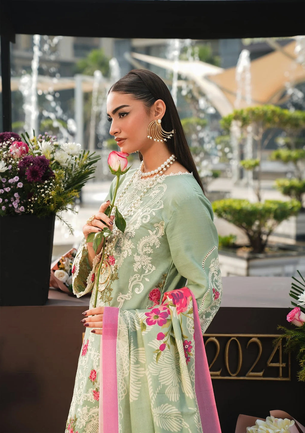 Elaf Premium | Winter Pashmina Shawl Collection | EPW-7A Passionate Dance - Designer Dress with Intricate embroidery and embellishments. Shop elegent wedding dress at Maria Faisal.