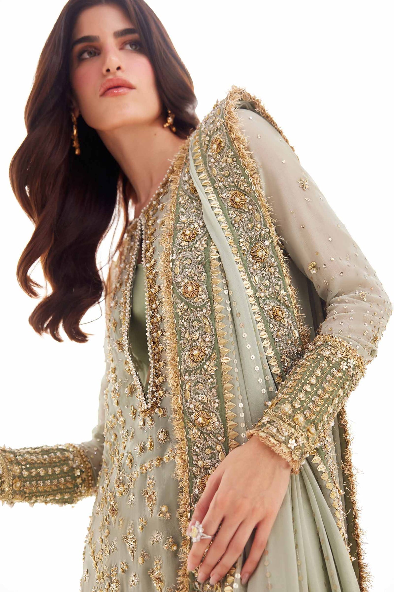Elan | Elitarie Wedding Formals | VÃRONIQUE  (EP-21217) - Designer Dress with Intricate embroidery and embellishments. Shop elegent wedding dress at Maria Faisal.
