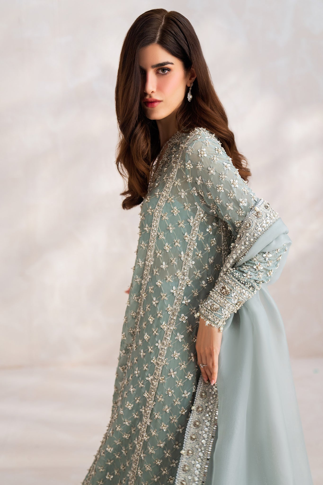Elan | Elitarie Wedding Formals | CÃLESTINE (EP-21214) - Designer Dress with Intricate embroidery and embellishments. Shop elegent wedding dress at Maria Faisal.