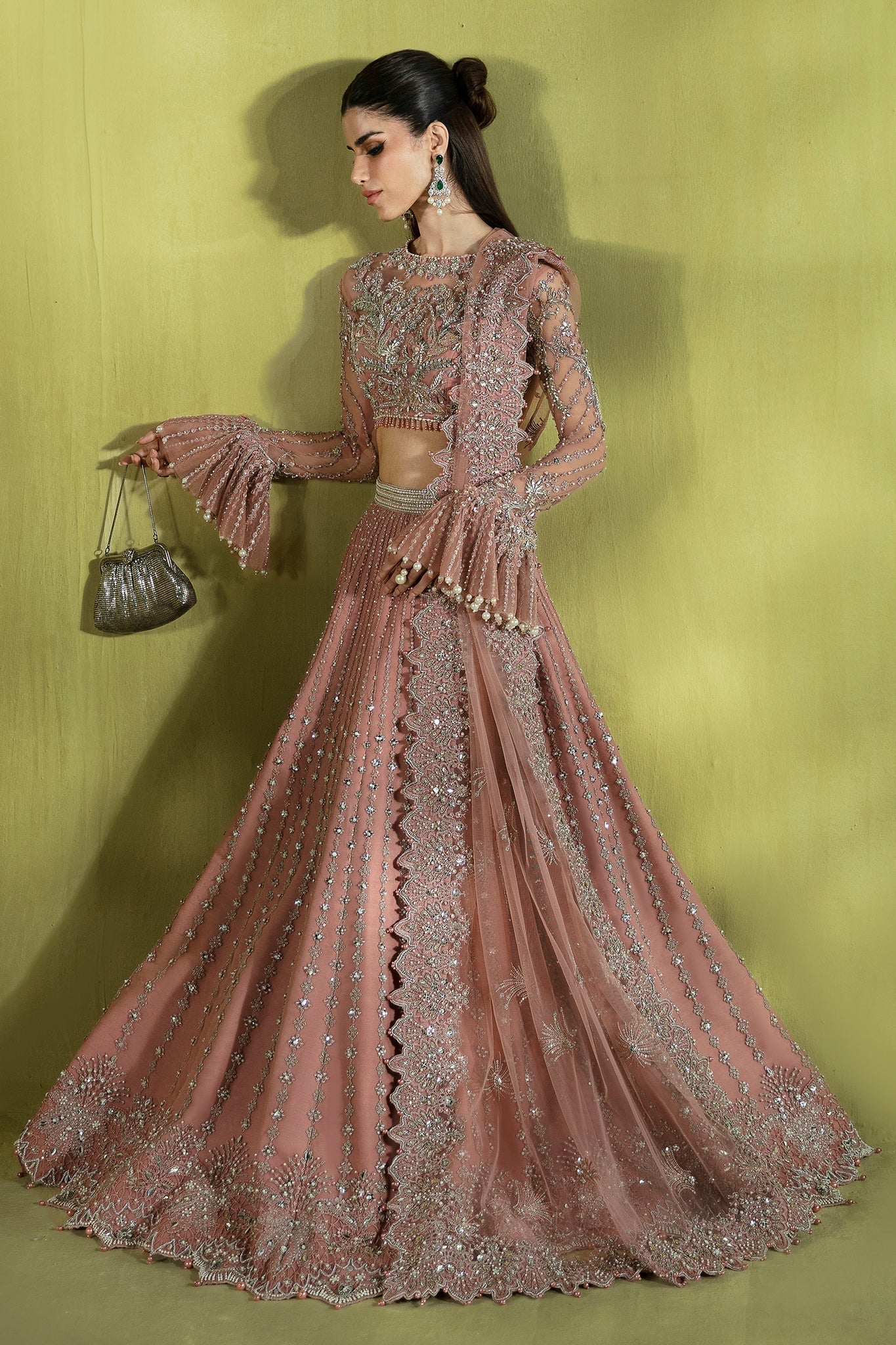 Elan | Pret Crepusule |  ÃTINCELLE DE ROSE (EP-21310) - Designer Dress with Intricate embroidery and embellishments. Shop elegent wedding dress at Maria Faisal.