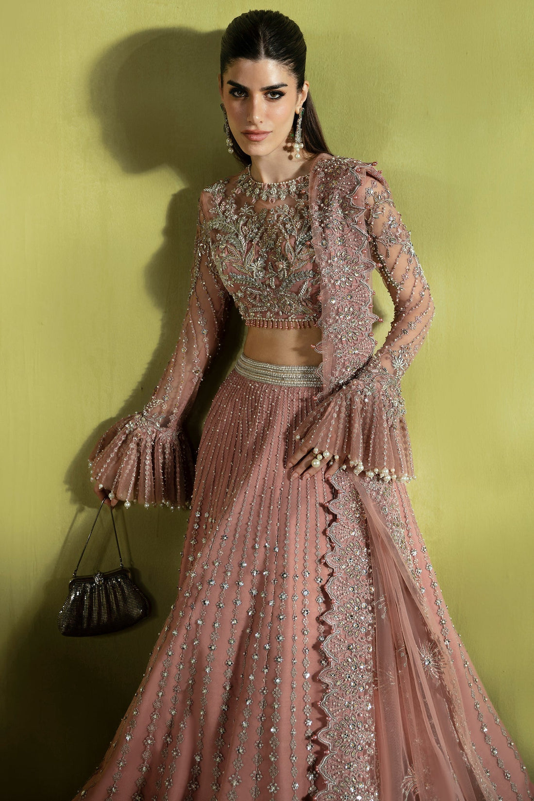 Elan | Pret Crepusule |  ÃTINCELLE DE ROSE (EP-21310) - Designer Dress with Intricate embroidery and embellishments. Shop elegent wedding dress at Maria Faisal.