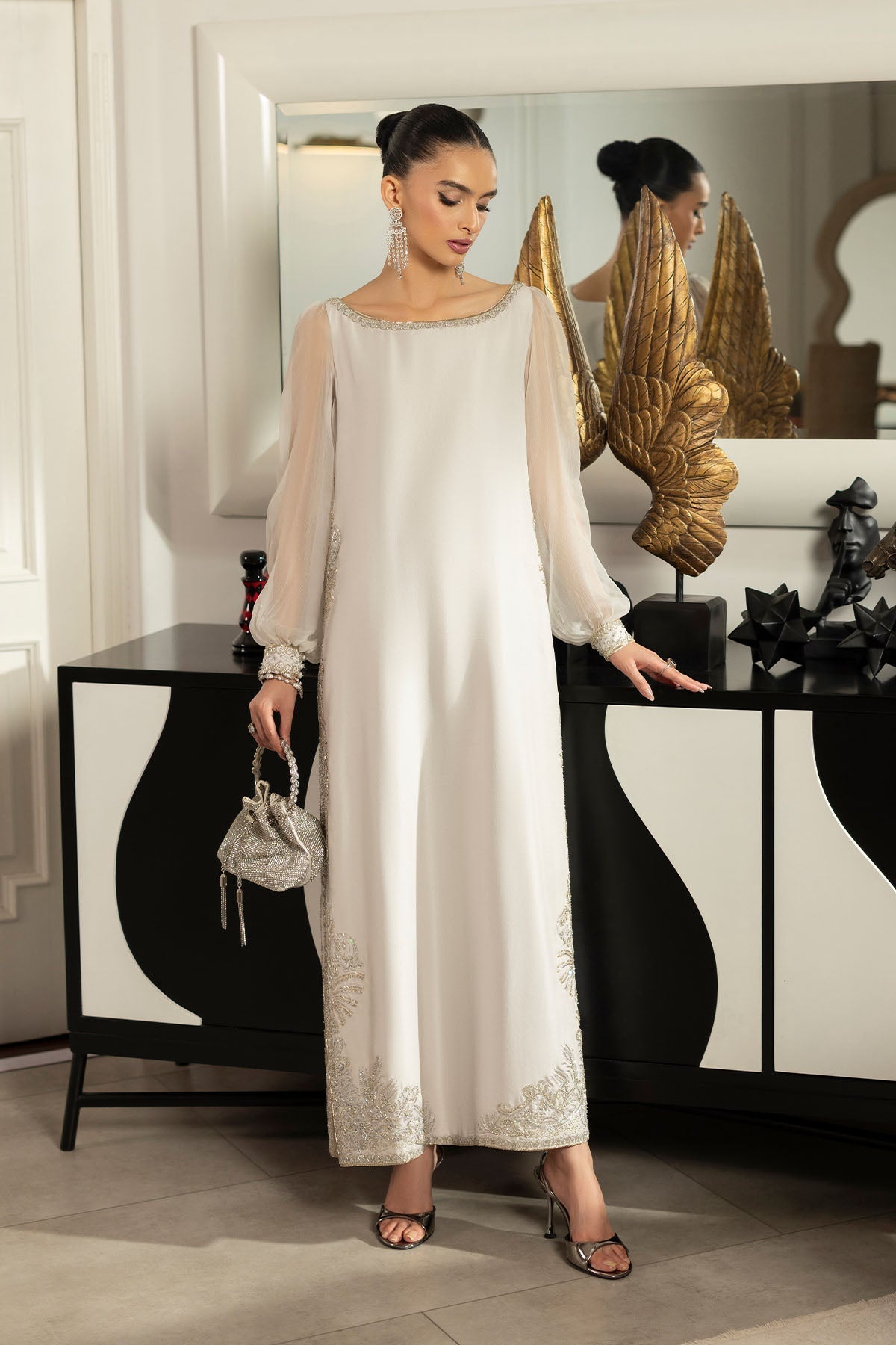 Erum Khan | Elan Formals |Pearl Dusk - Formal Dress - available at Maria Faisal in UK and USA.