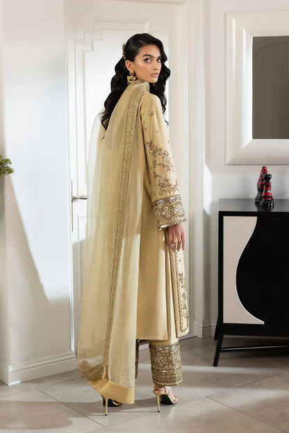 Erum Khan | Elan Formals | Desert Gold - Formal Dress - available at Maria Faisal in UK and USA.