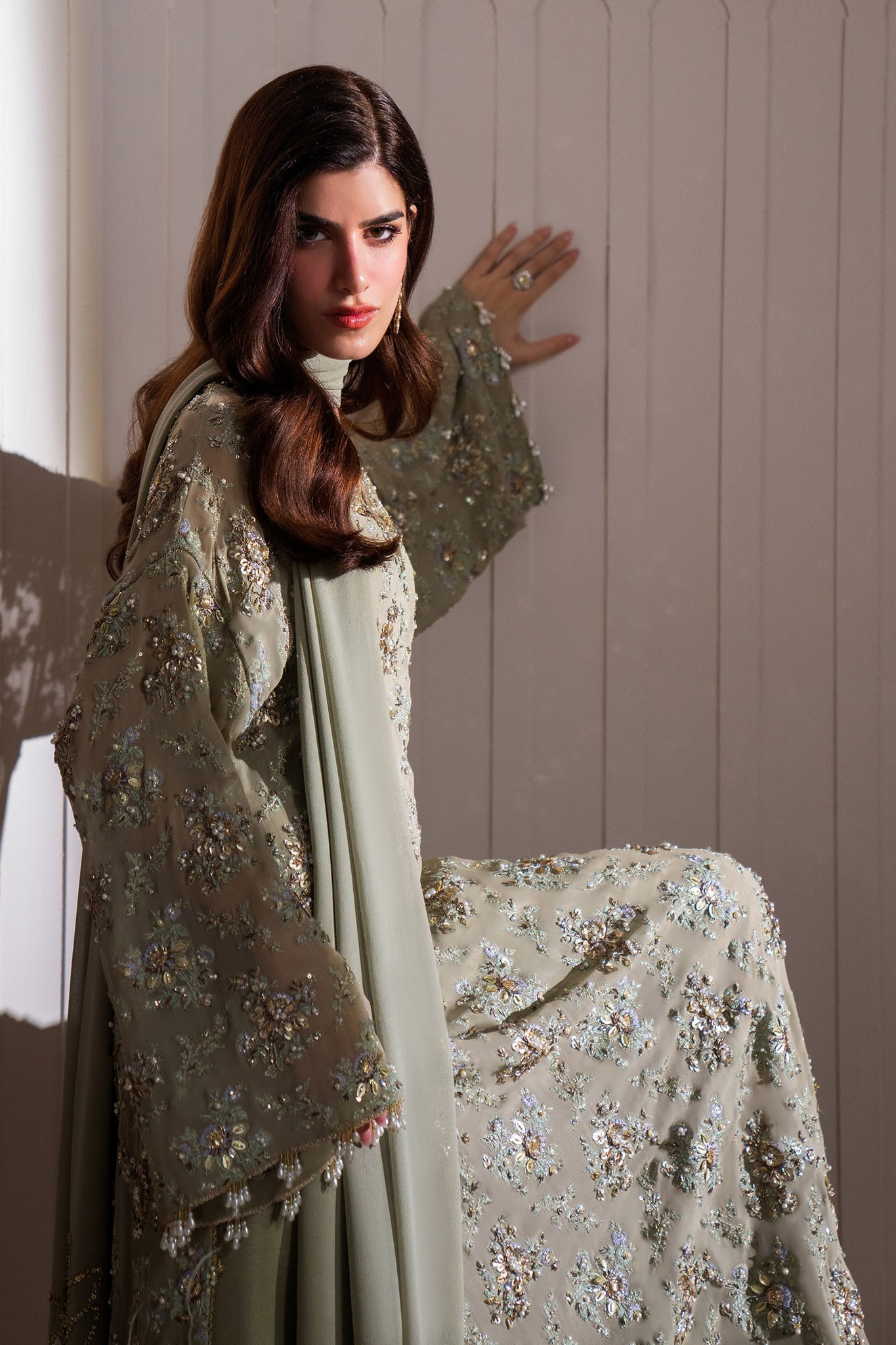 Elan | Elitarie Wedding Formals | CLARTÃ (EP-21215) - Designer Dress with Intricate embroidery and embellishments. Shop elegent wedding dress at Maria Faisal.