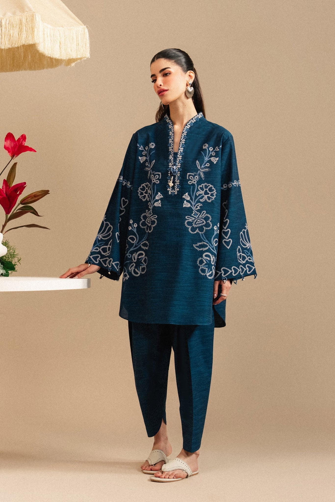Elan | Winter Basics 25 | NEER (ERW-21571) - Casual Dress - available at Maria Faisal in UK and USA.