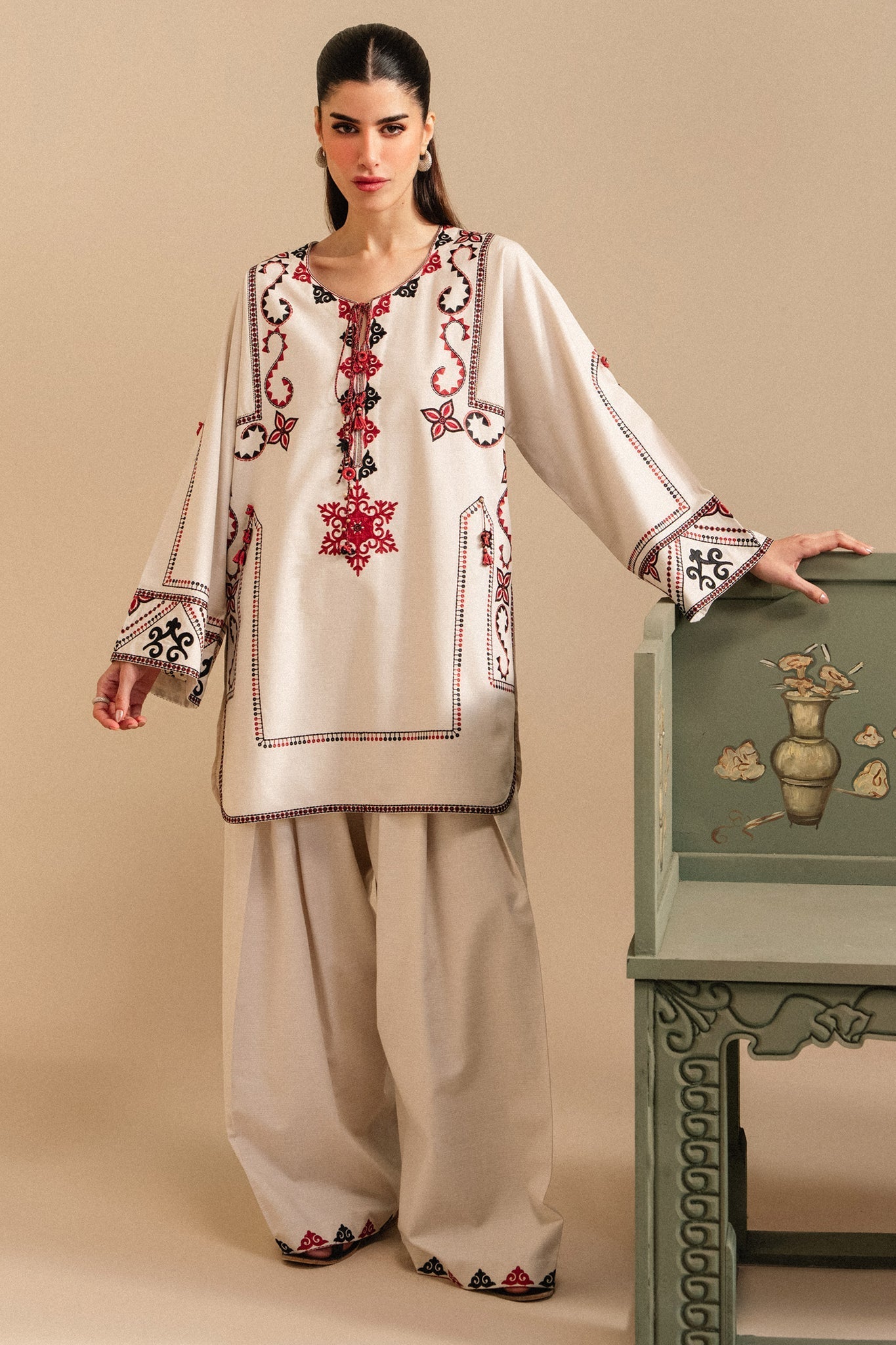 Elan | Winter Basics 25 | MEHR (ERW-21568) - Casual Dress - available at Maria Faisal in UK and USA.