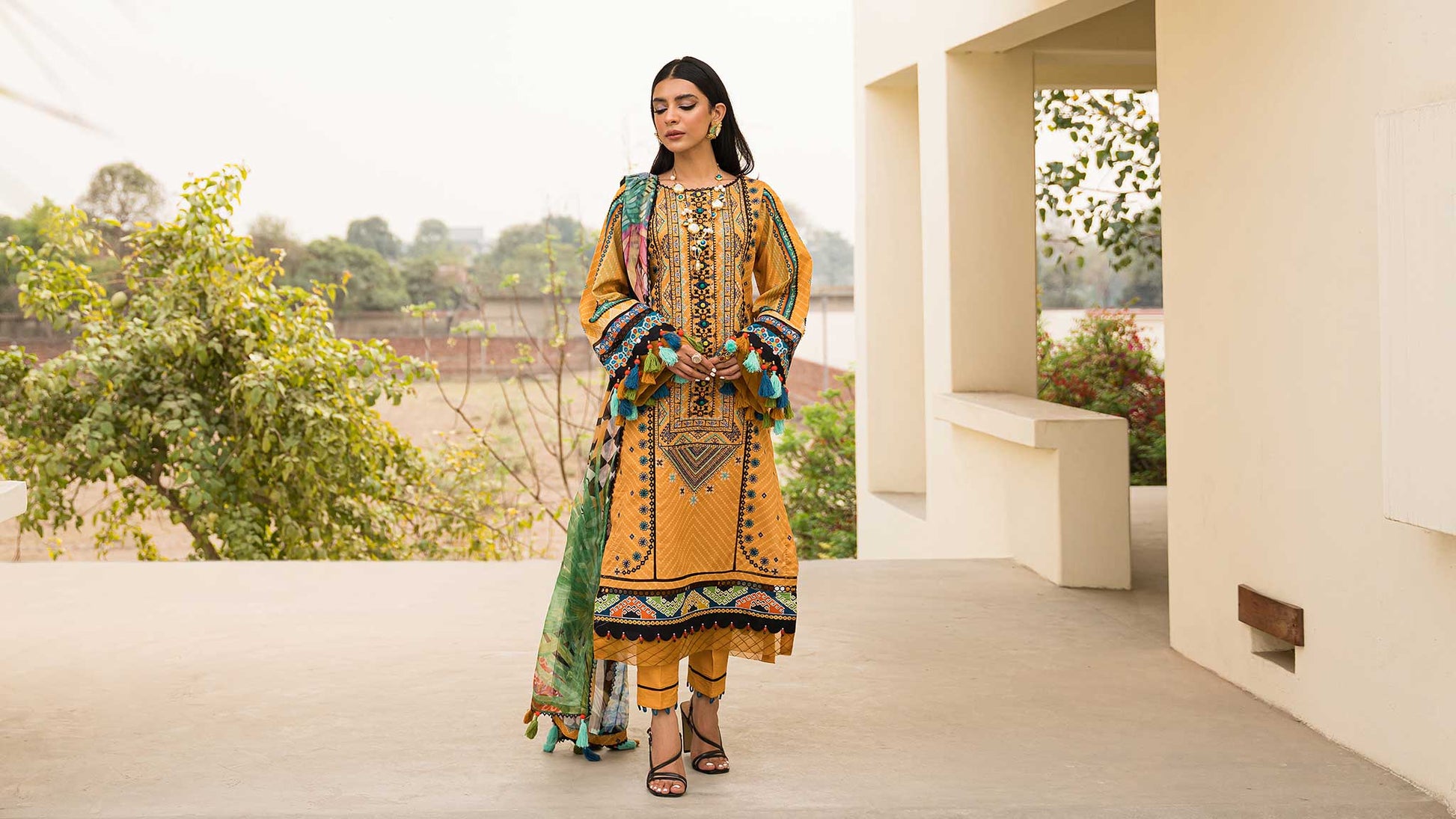 Ellena | Luxury Embroidered Collection | D14 - Waniyas