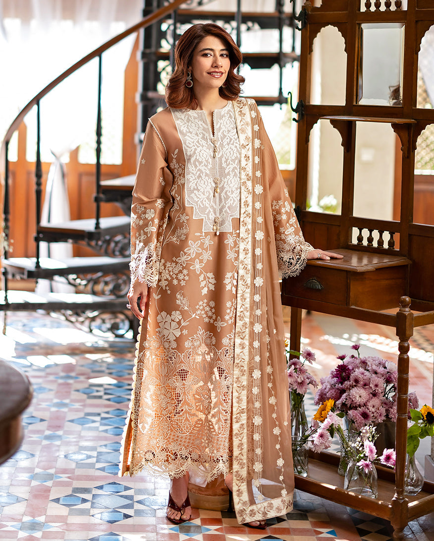 Mushq | Astoria Lawn 26 | Elodie - Luxury Dress - available at Maria Faisal in UK and USA.