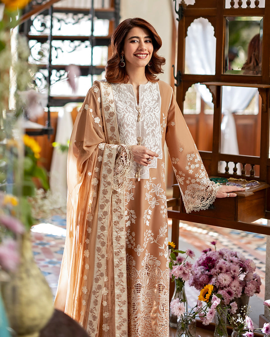 Mushq | Astoria Lawn 26 | Elodie - Luxury Dress - available at Maria Faisal in UK and USA.