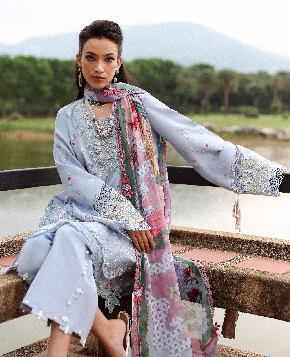 Republic Womenswear | Lilas Lawn 26 | Elowen - Luxury Dress - available at Maria Faisal in UK and USA.