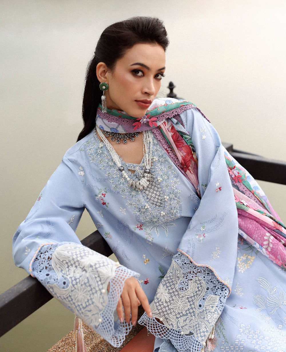 Republic Womenswear | Lilas Lawn 26 | Elowen - Luxury Dress - available at Maria Faisal in UK and USA.