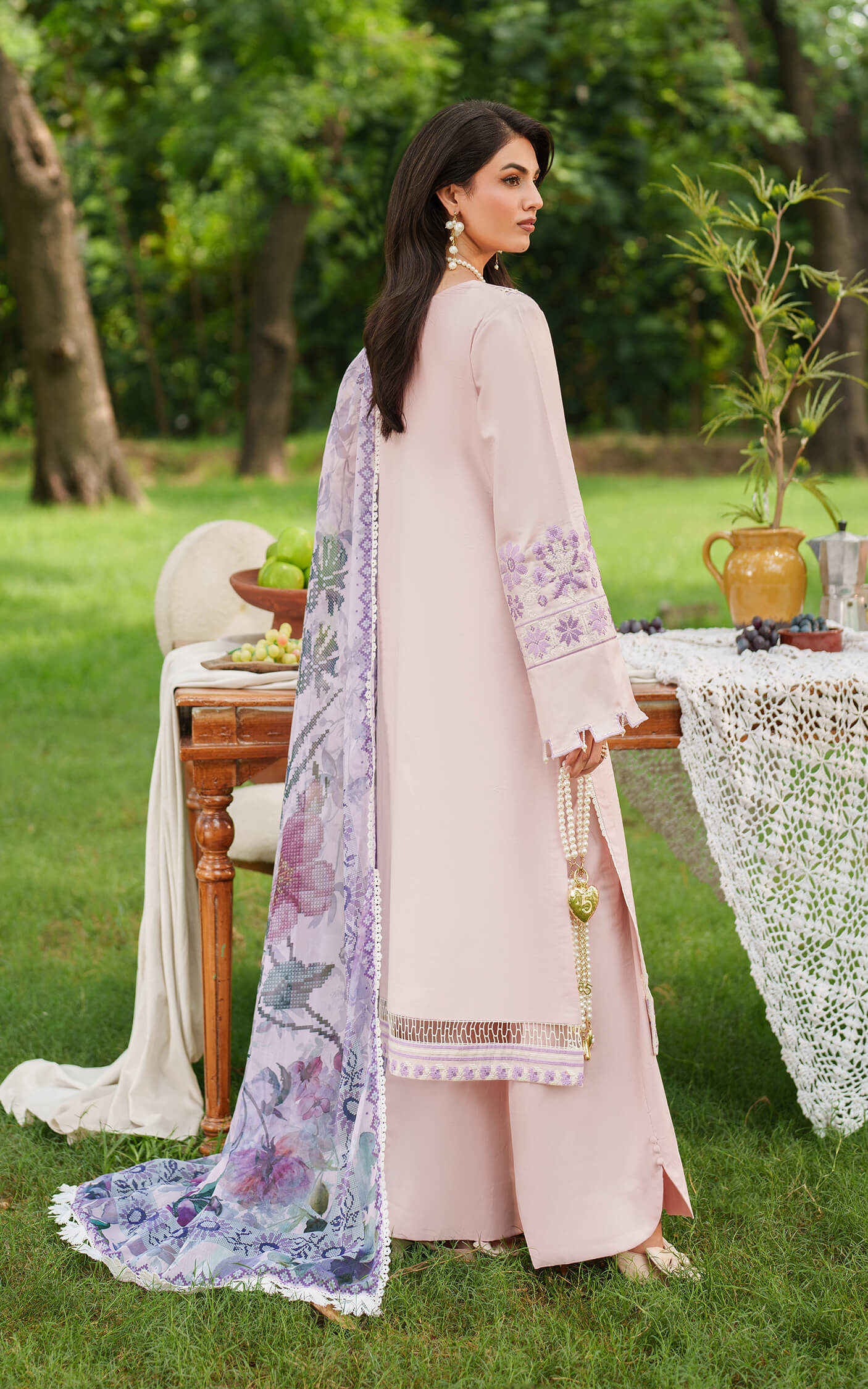 Asifa and Nabeel | Eden Cambric 25 | Elysian Petals ECU25-08 - Ladies Clothes - Maria Faisal