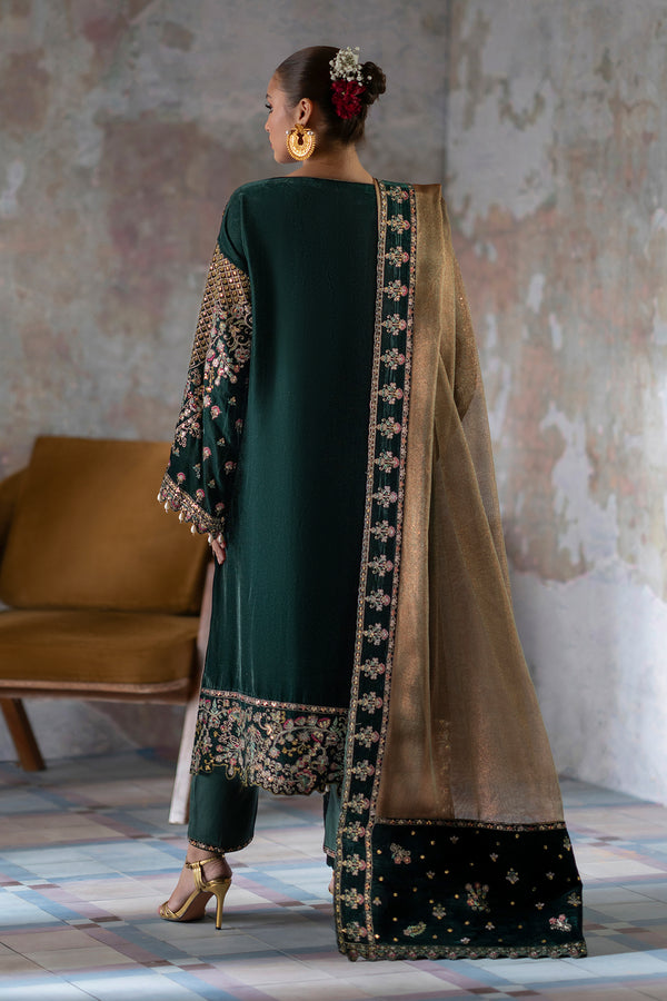 Emaan Adeel | Saanjh Velvet Collection 24 | Nisha - Designer Dress with Intricate embroidery and embellishments. Shop elegent wedding dress at Maria Faisal.