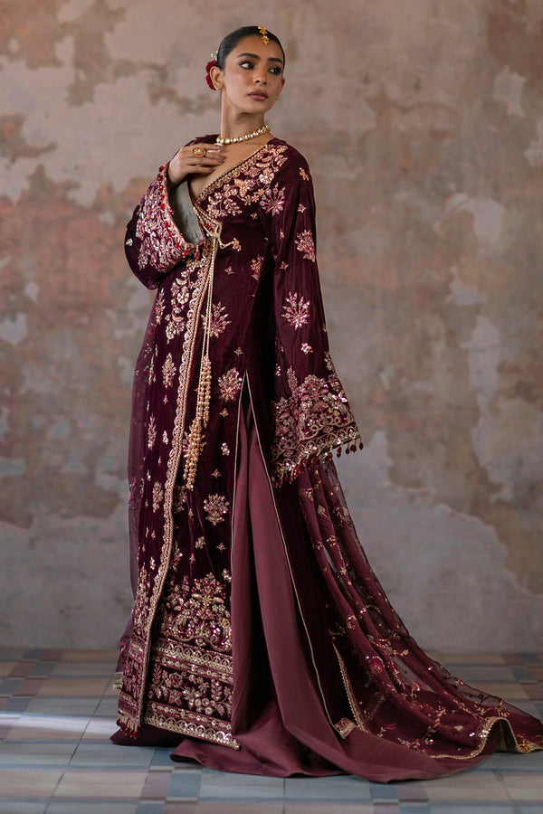 Emaan Adeel | Saanjh Velvet Collection 24 |  Tanish - Designer Dress with Intricate embroidery and embellishments. Shop elegent wedding dress at Maria Faisal.
