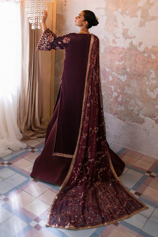 Emaan Adeel | Saanjh Velvet Collection 24 |  Tanish - Designer Dress with Intricate embroidery and embellishments. Shop elegent wedding dress at Maria Faisal.