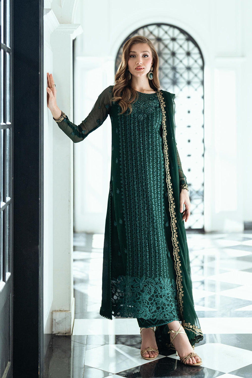 Azure | Ensembles | Emerald Whisper - Ladies Clothes - Maria Faisal