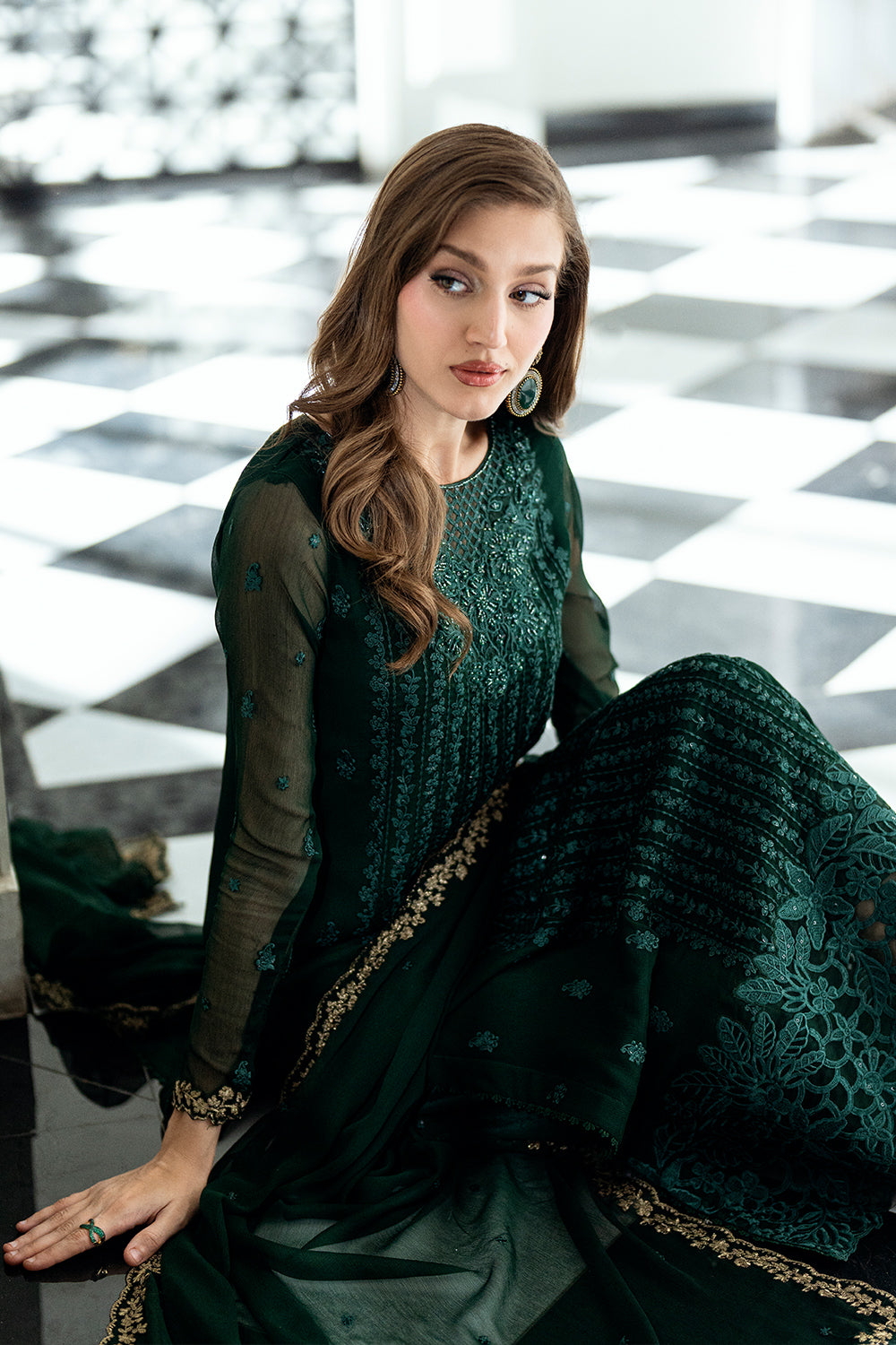 Azure | Ensembles | Emerald Whisper - Ladies Clothes - Maria Faisal