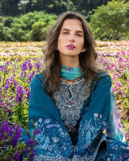 Mushq | Hemline the Secret Garden | Emerald Fern - Luxury Dress - available at Maria Faisal in UK and USA.