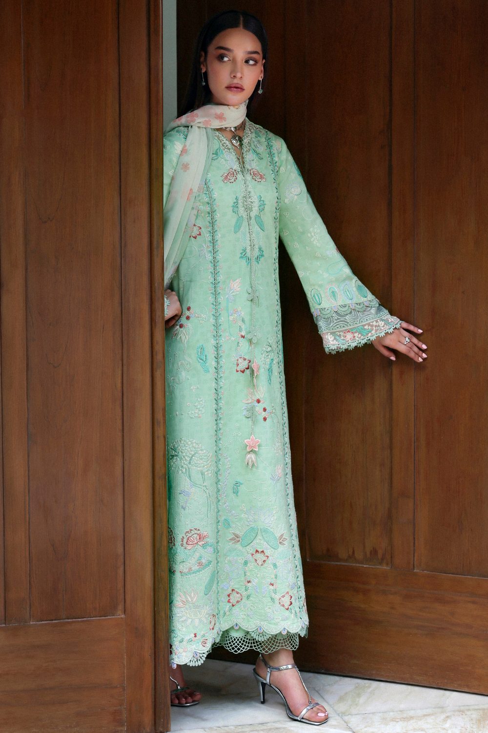 Soraya | Noa Summer Pret '26 |Emerald - Luxury Dress - available at Maria Faisal in UK and USA.