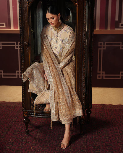 Roheenaz | Royale Eternel Chiffon Edit | Empress Glow - Formal Dress - available at Maria Faisal in UK and USA.