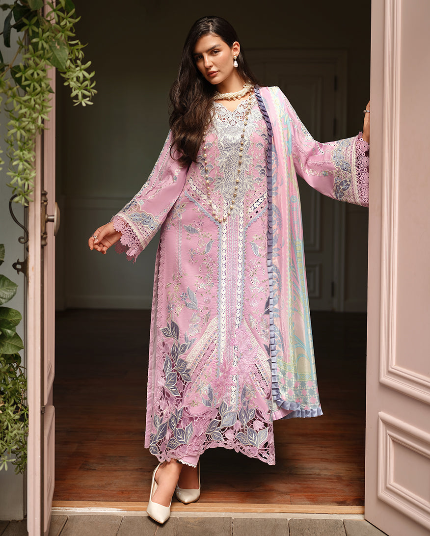 Mushq | Amoi Luxury Lawn | Endless Love - Luxury Dress - available at Maria Faisal in UK and USA.