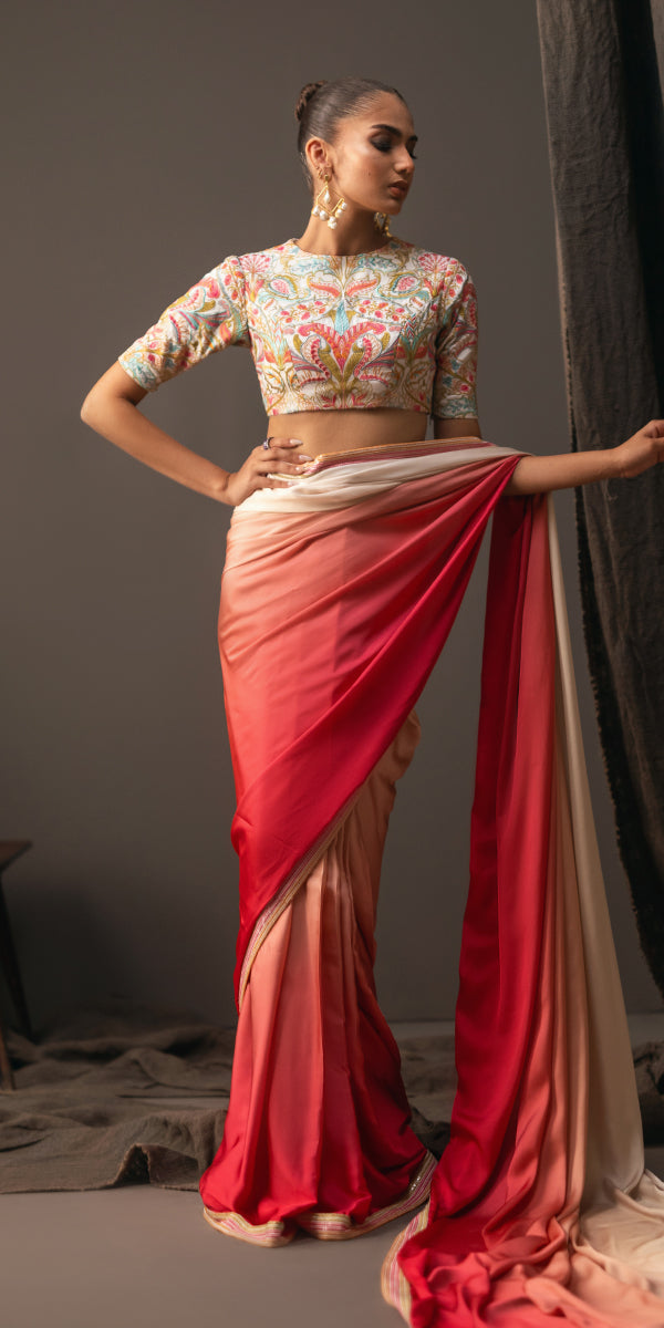 Erum Khan | Beyond Chic |  Gradient Couture - Designer Dress with Intricate embroidery and embellishments. Shop elegent wedding dress at Maria Faisal.