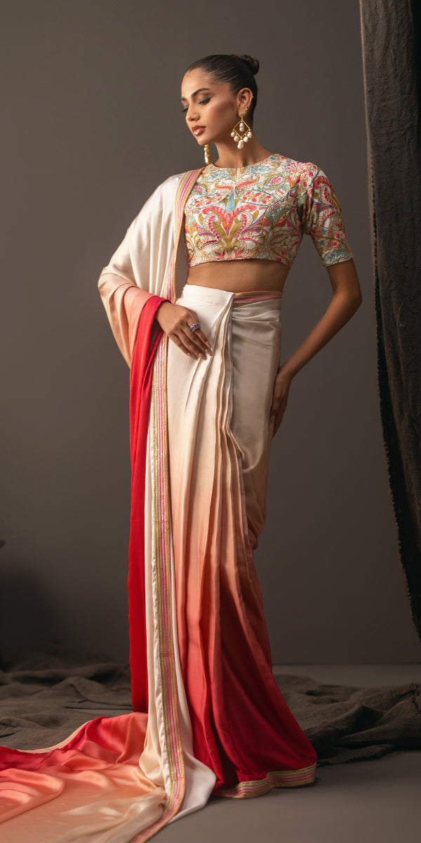 Erum Khan | Beyond Chic |  Gradient Couture - Designer Dress with Intricate embroidery and embellishments. Shop elegent wedding dress at Maria Faisal.