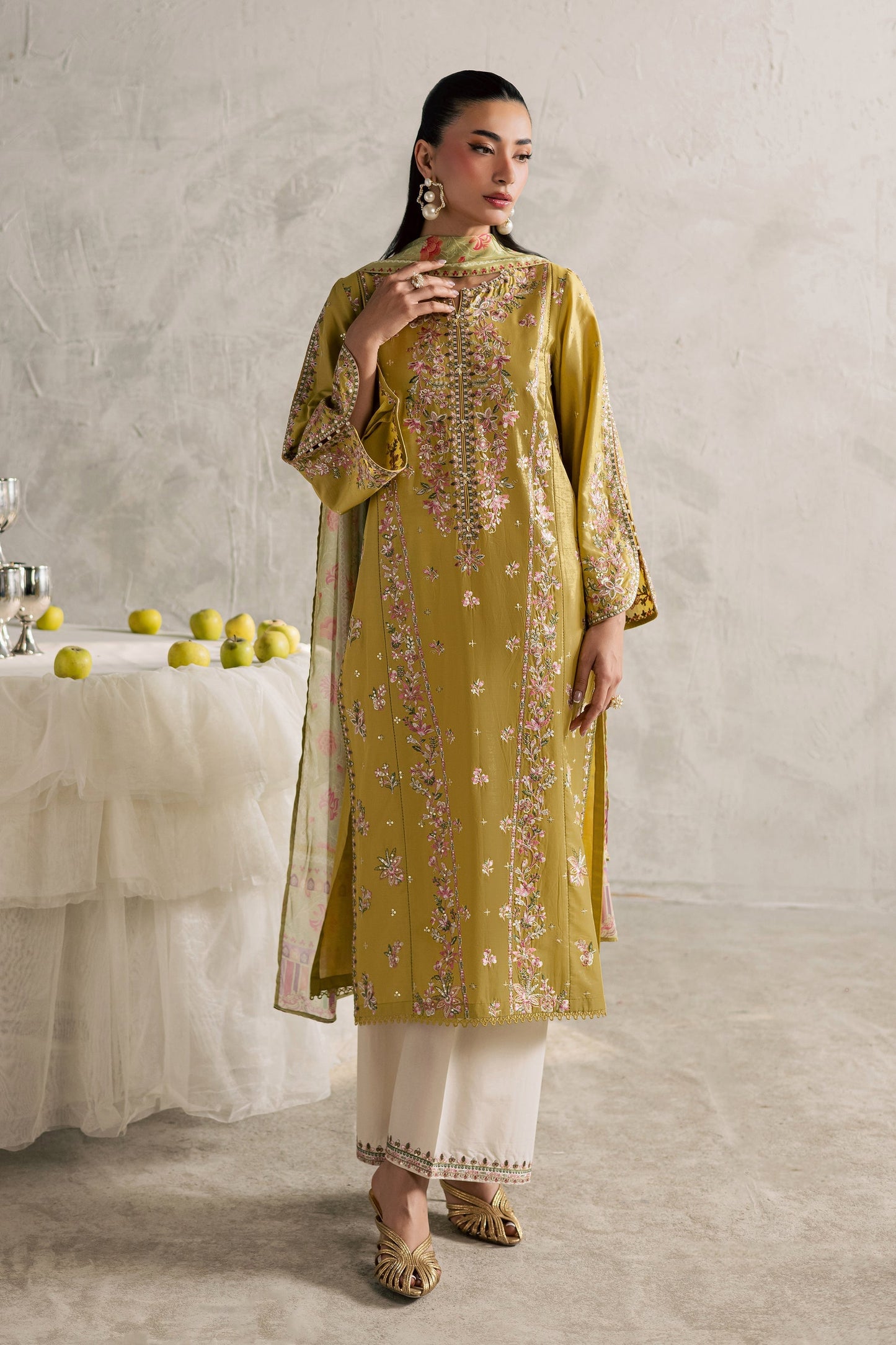 Batik | Festive Eid 26 | Essence - Luxury Dress - available at Maria Faisal in UK and USA.