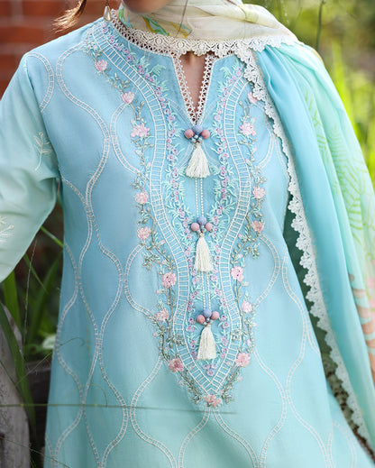 Mushq | Solace Ombre Chikankari | Ethereal Pause - Luxury Dress - available at Maria Faisal in UK and USA.