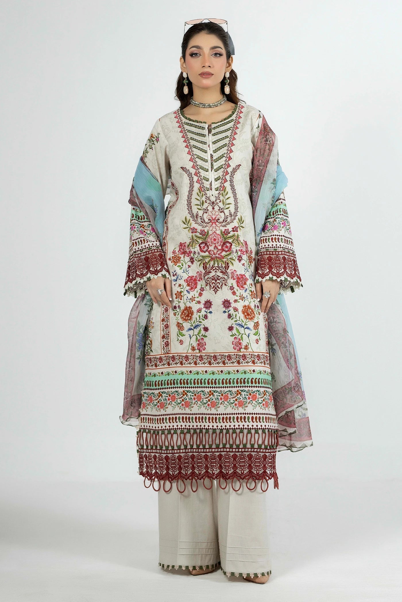 Adans Libas | Ethnic Prints | ETHNIC 1662 - Luxury Dress - available at Maria Faisal in UK and USA.