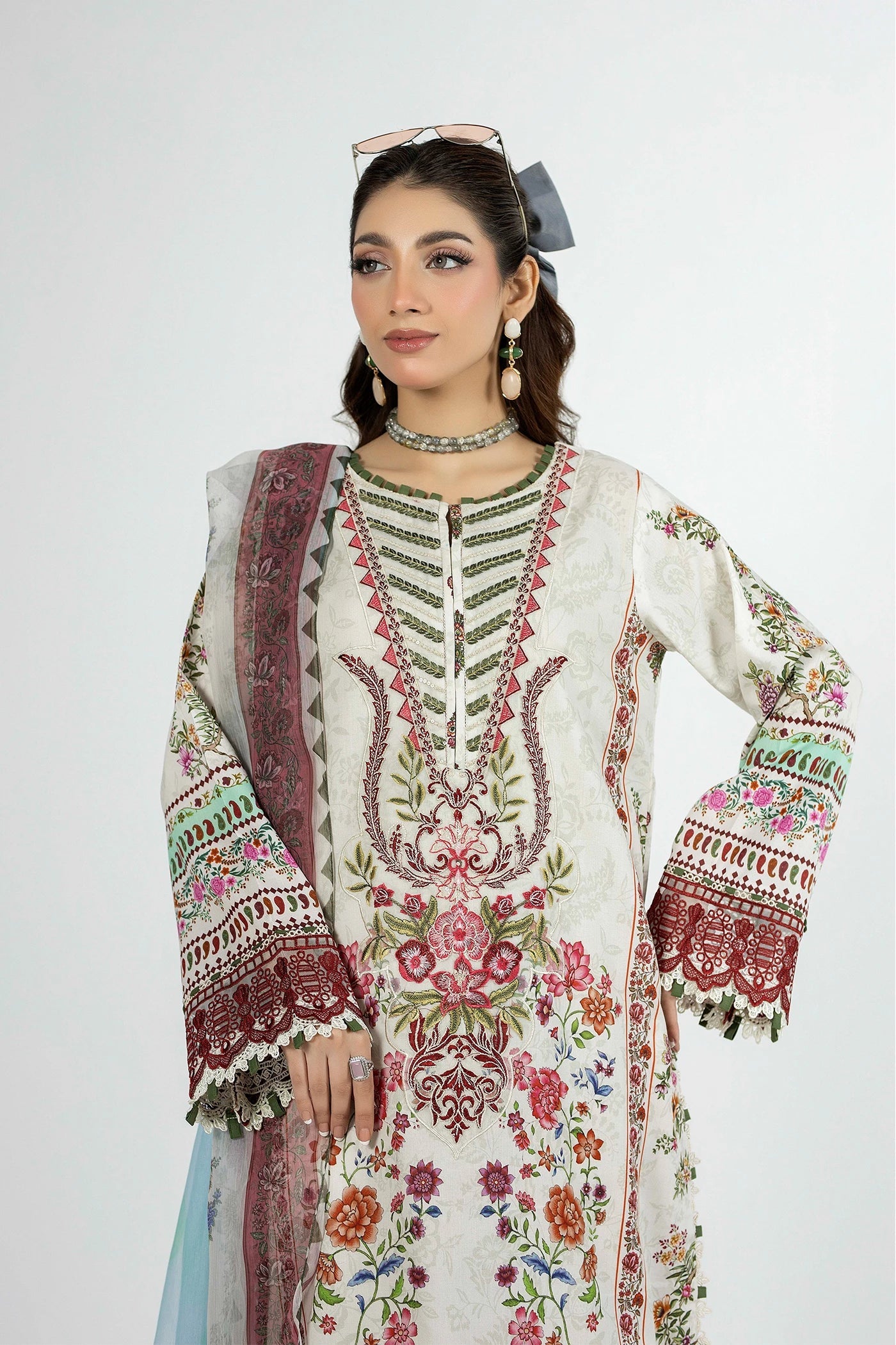 Adans Libas | Ethnic Prints | ETHNIC 1662 - Luxury Dress - available at Maria Faisal in UK and USA.