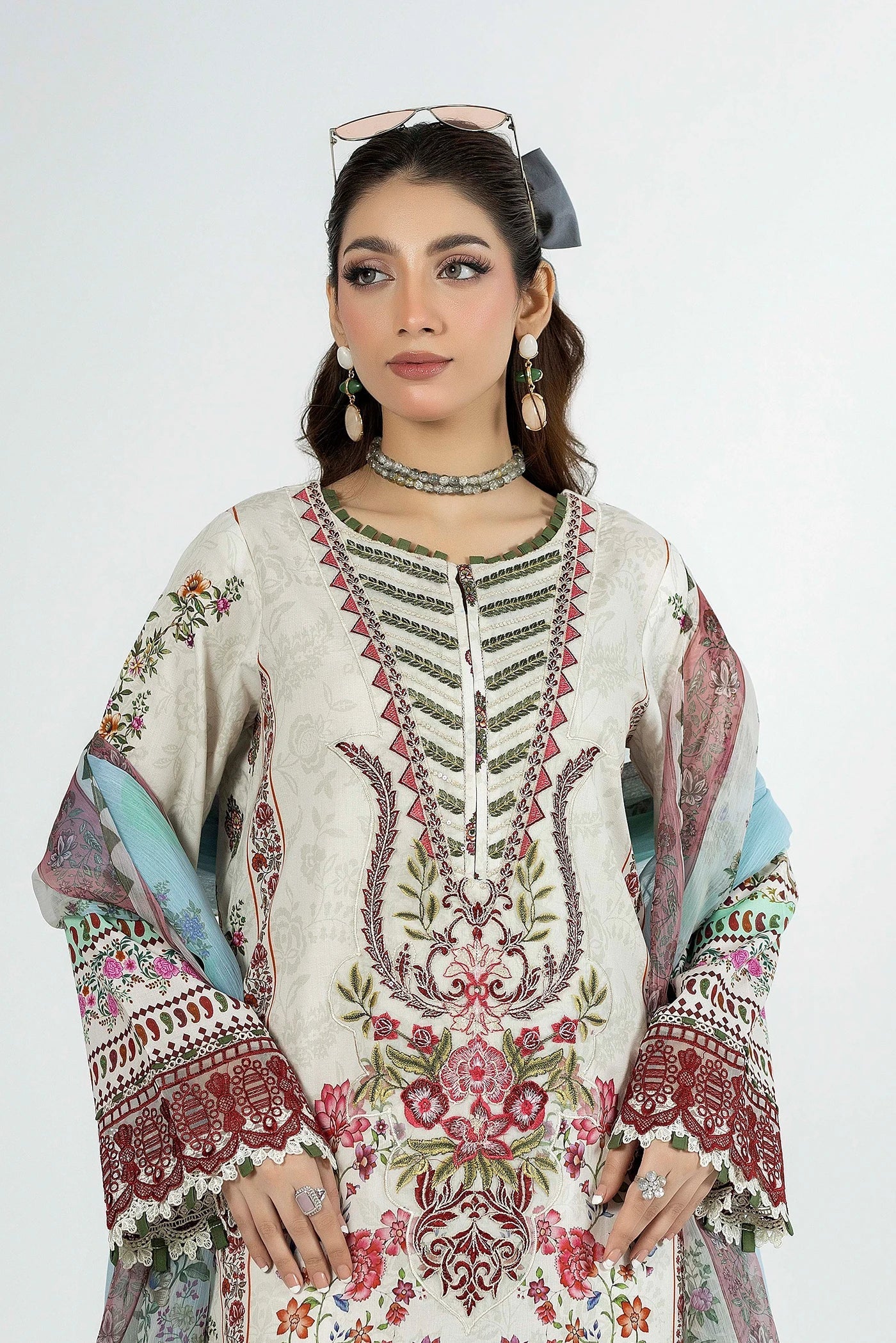 Adans Libas | Ethnic Prints | ETHNIC 1662 - Luxury Dress - available at Maria Faisal in UK and USA.