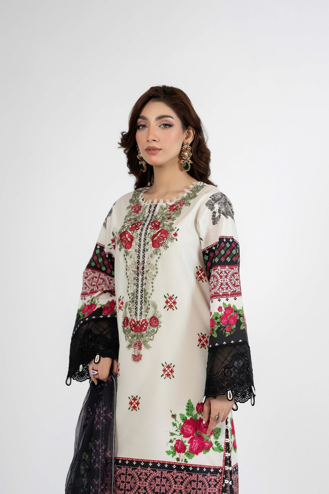 Adans Libas | Ethnic Prints | ETHNIC 1653 - Luxury Dress - available at Maria Faisal in UK and USA.