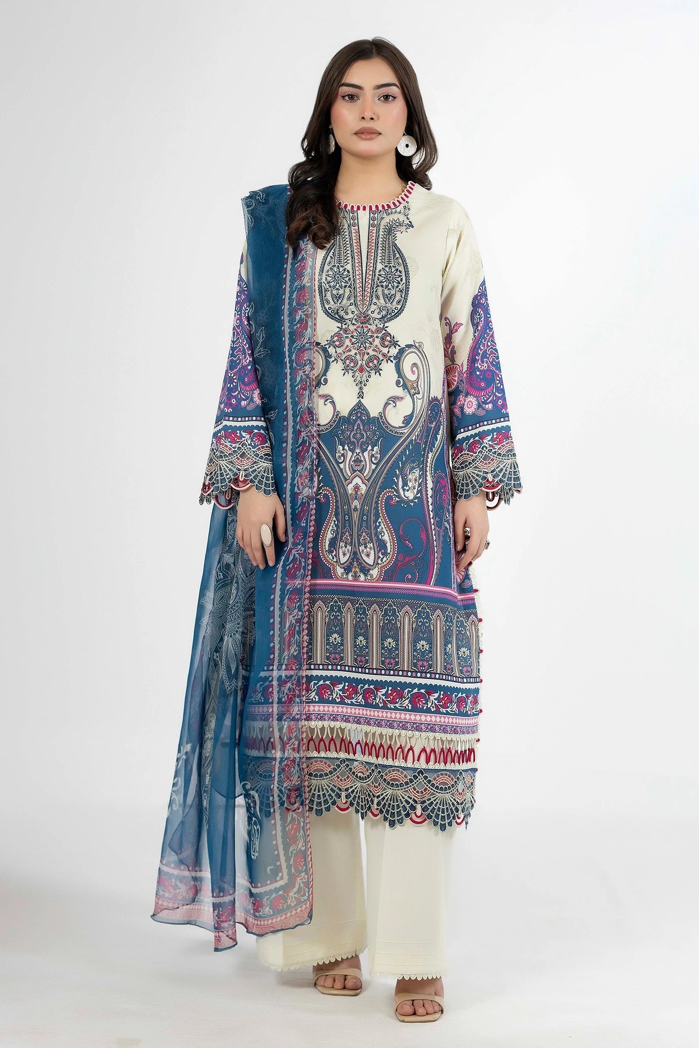 Adans Libas | Ethnic Prints | ETHNIC 1656 - Luxury Dress - available at Maria Faisal in UK and USA.
