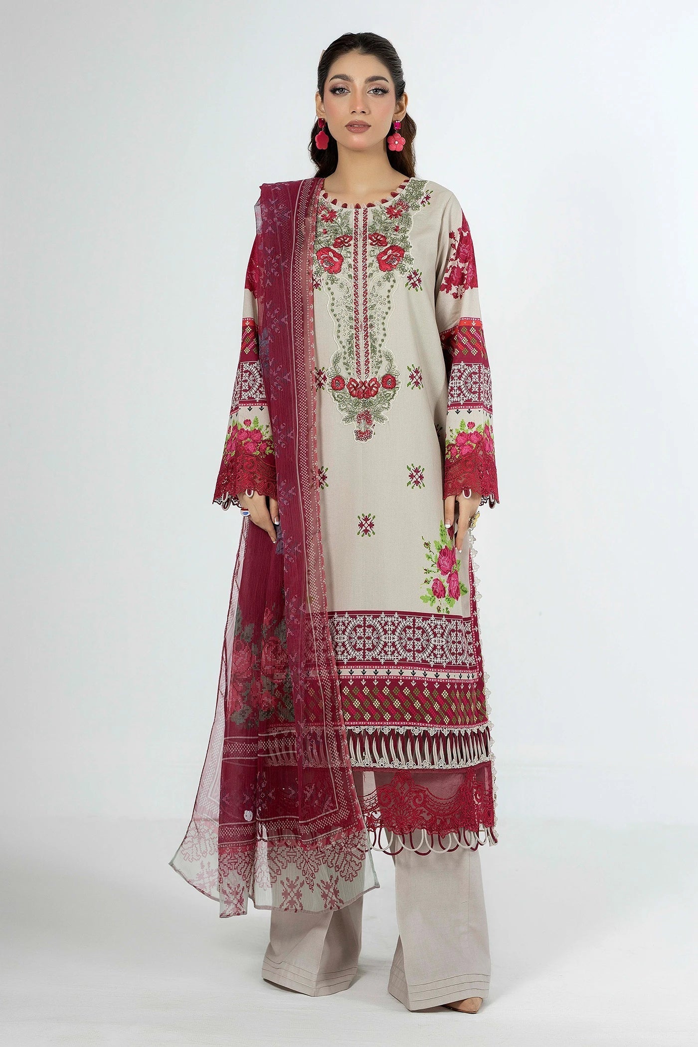 Adans Libas | Ethnic Prints | ETHNIC 1657 - Luxury Dress - available at Maria Faisal in UK and USA.