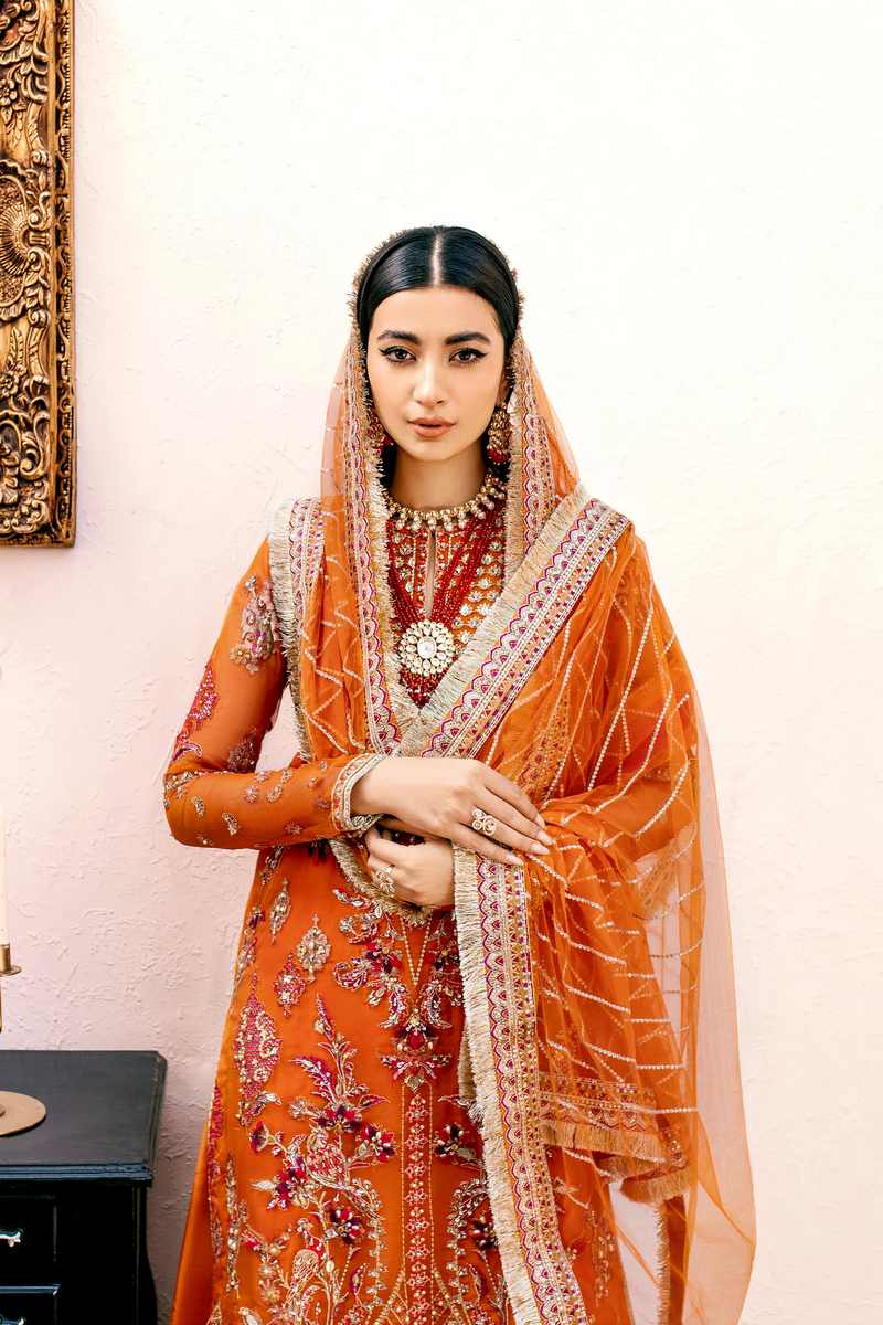 Ezra | Wedding Collection | Lara - Designer Dress with Intricate embroidery and embellishments. Shop elegent wedding dress at Maria Faisal.