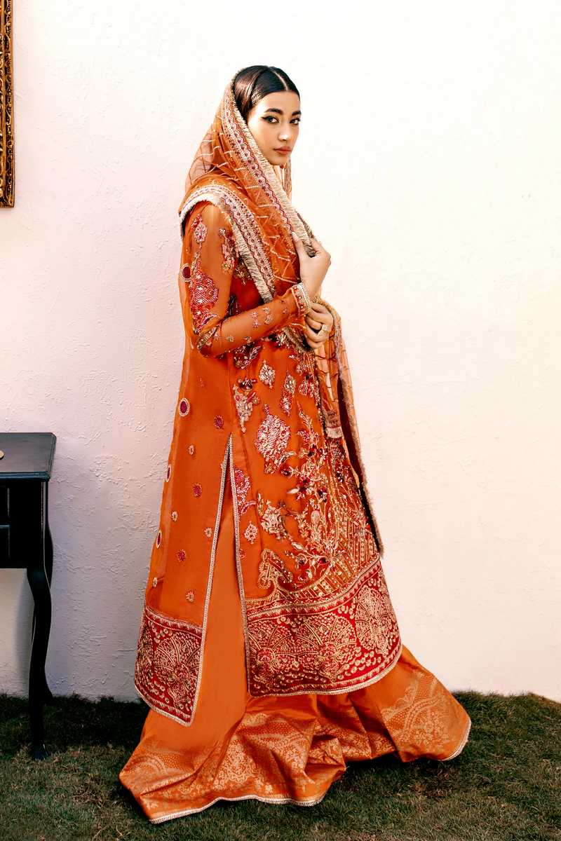 Ezra | Wedding Collection | Lara - Designer Dress with Intricate embroidery and embellishments. Shop elegent wedding dress at Maria Faisal.