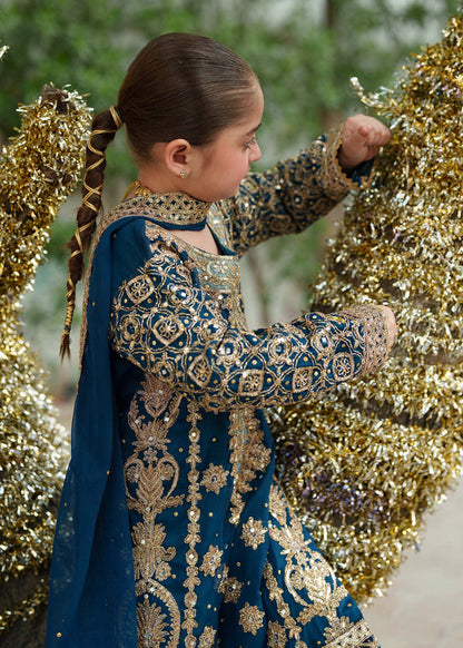3 Piece Embroidered Chiffon Suit - Kids Clothing - available at Maria Faisal in UK and USA.