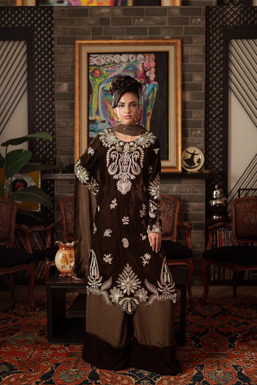 Saira Rizwan | Velvet Pret 25 | GURR-SRVP25-09 - Formal Dress - available at Maria Faisal in UK and USA.