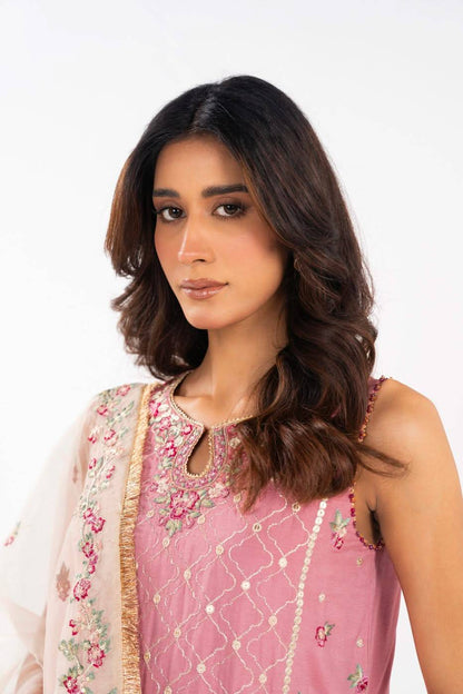 AlKaram | Festive Summer 25 | FC-11E-25-Dusty Pink by Maria Faisal - Registered Vendor of : Alkaram - type : Ladies Clothes - 100% original wedding dresses