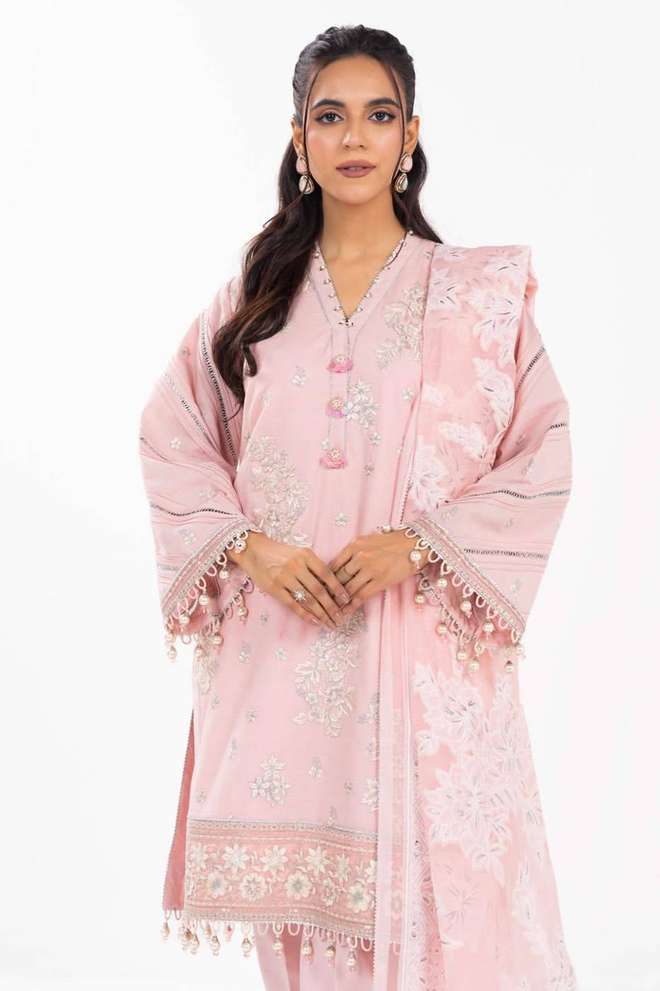 AlKaram | Festive Summer 25 | FC-13F-25-Baby Pink by Maria Faisal - Registered Vendor of : Alkaram - type : Ladies Clothes - 100% original wedding dresses