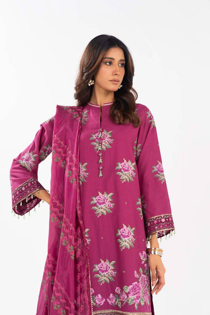 AlKaram | Festive Summer 25 | FC-17G-25-Magenta by Maria Faisal - Registered Vendor of : Alkaram - type : Ladies Clothes - 100% original wedding dresses