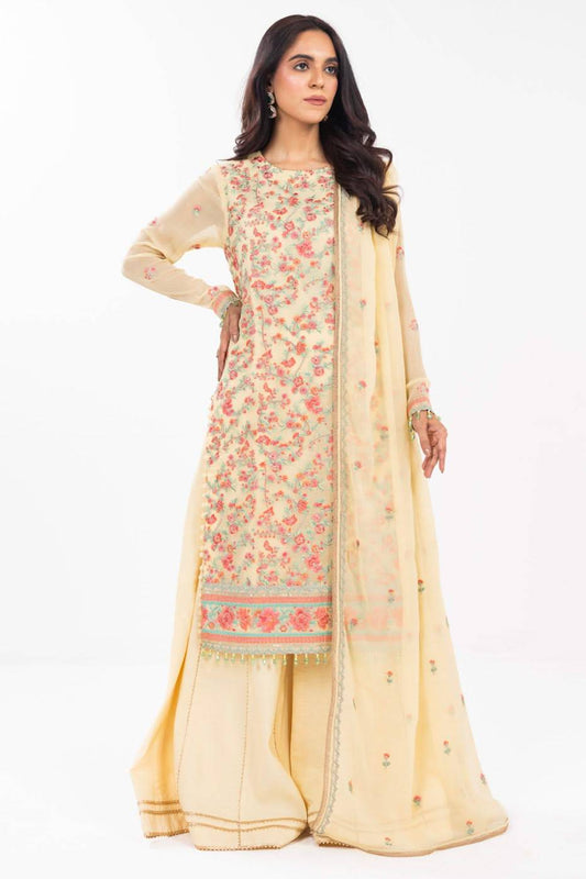 AlKaram | Festive Summer 25 | FC-21I-25-Yellow by Maria Faisal - Registered Vendor of : Alkaram - type : Ladies Clothes - 100% original wedding dresses